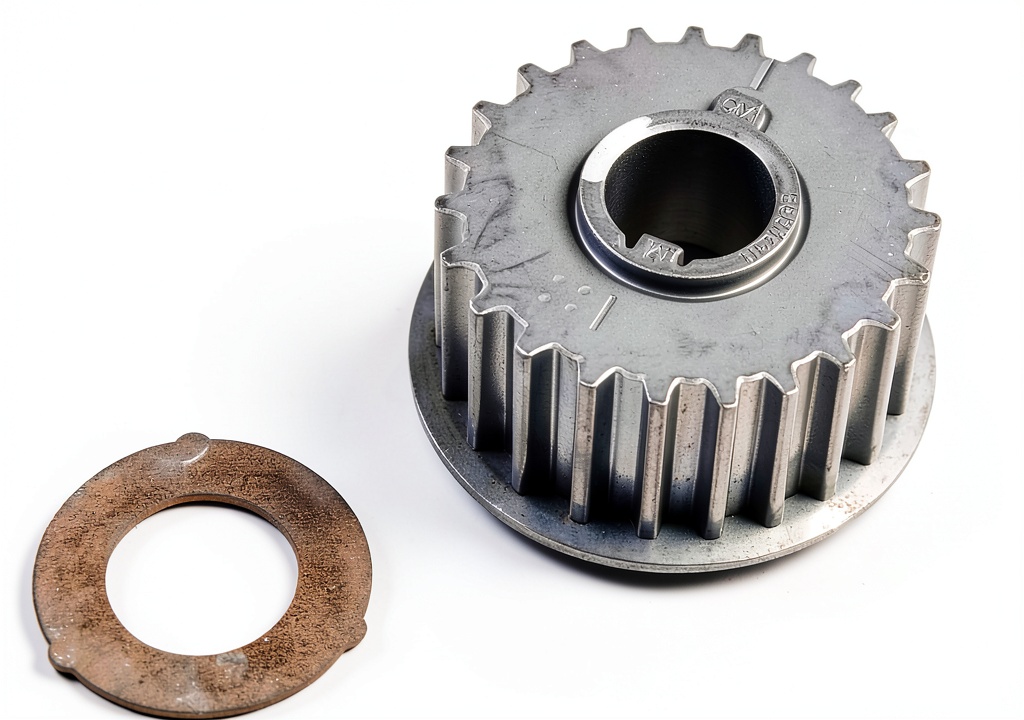 GM timing gear installed in a Chevrolet engine
