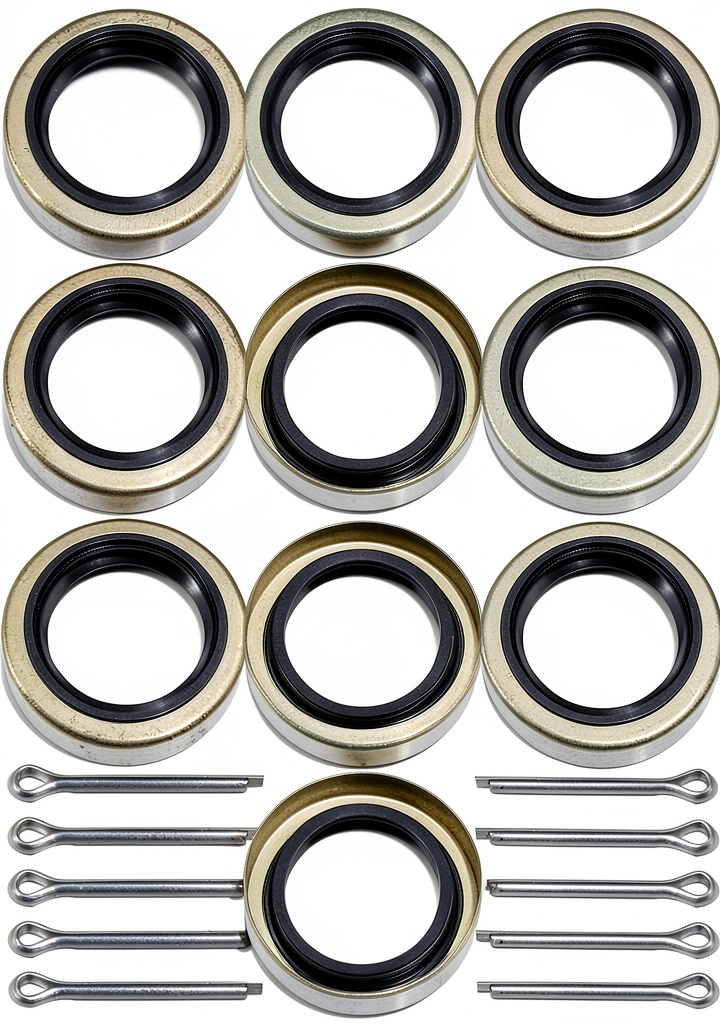 Trailer axle hub wheel grease seal in use