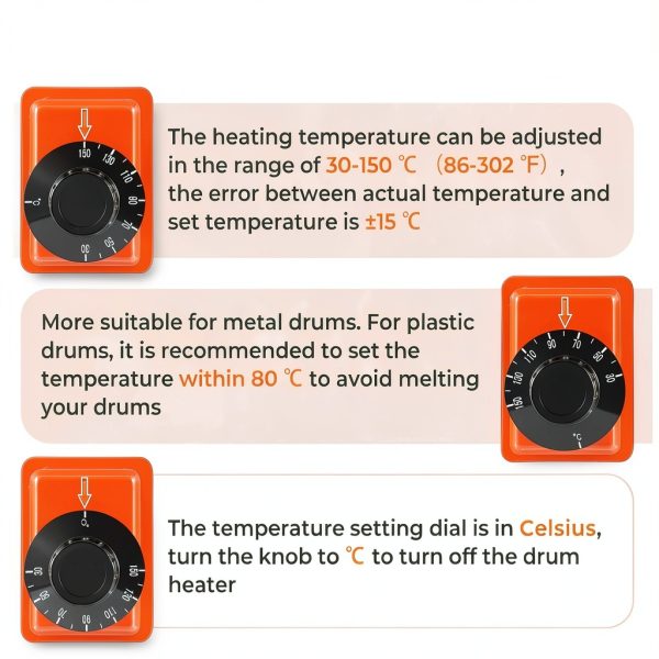 55 Gallon Drum Heater YJINGRUI 2000W with Thermostat-3