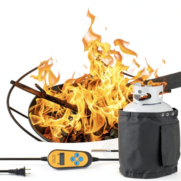 Gas Cylinder Heater Gpaentsn Thermostat Insulated Band for 5-40lb-3